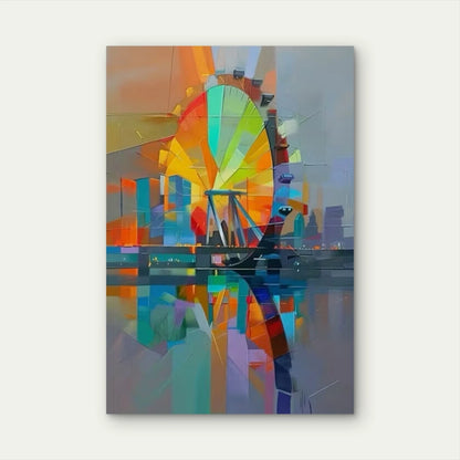 Abstract Ferris Wheel 60x90cm Metal Print Ready to Hang