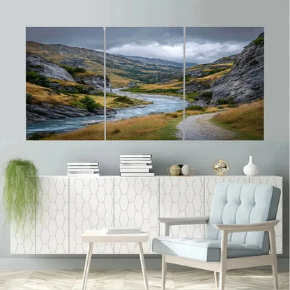 3pcs Haste Canyon Trail painting Wal1l Art Set Canvas Framed 40x60cm - High Quality Print 100% Australian Made Wall Canvas Ready to Hang