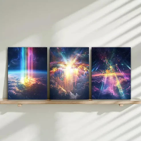 3pcs Elegant Galaxy Canvas Framed 60x90cm - High Quality Print 100% Australian Made Wall Canvas Ready to Hang