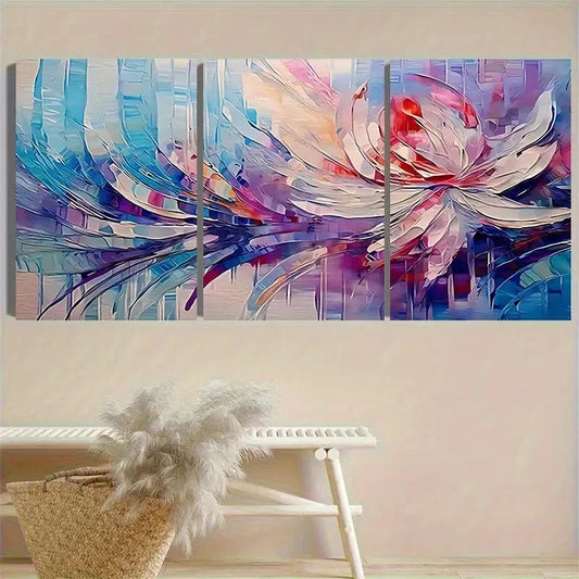 3pcs Abstract Feather Art Wall Art Set Canvas Framed 60x90cm - High Quality Print 100% Australian Made Wall Canvas Ready to Hang