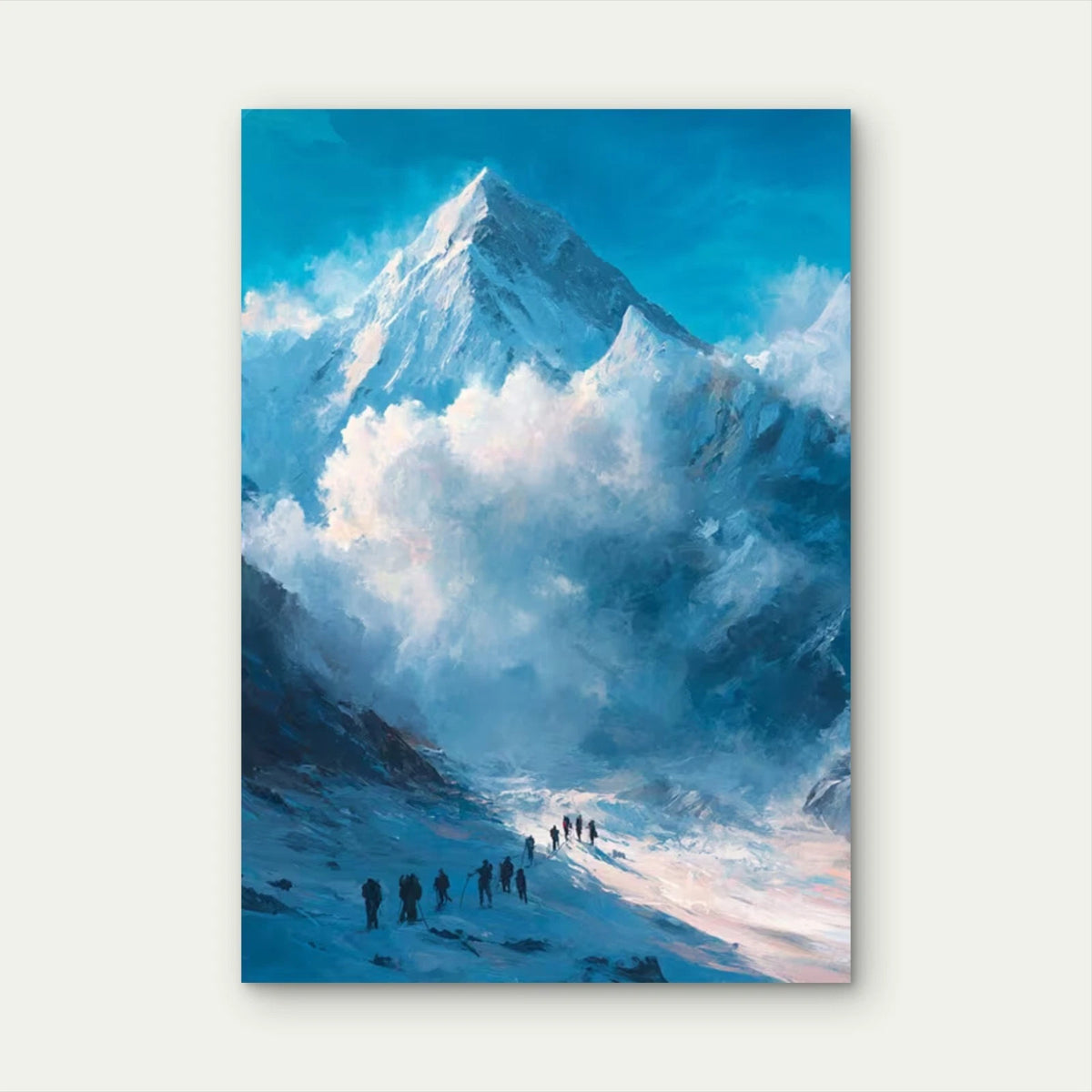 Abstract Mount Everest Expedition Painting Metal Print Ready to Hang