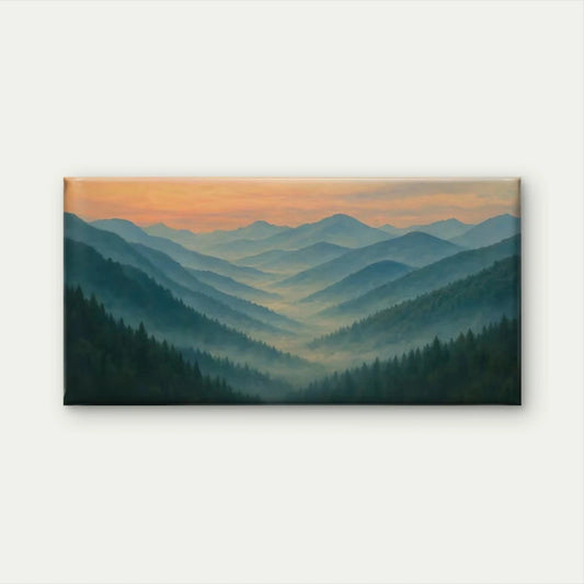 Mountain Valley Landscape Wall Art Canvas Office Home Room Framed 120x60cm