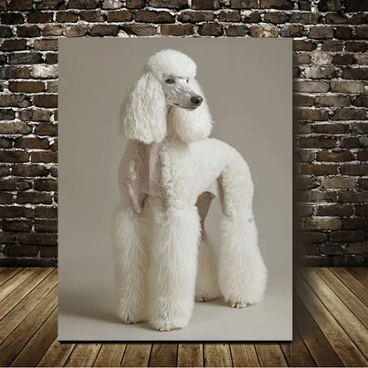 Beautiful Modern Poodle Painting 40x60cm Metal Print Ready to Hang