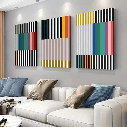 3pcs Abstract Geometric Art Set Canvas Unframed - High Quality Print 100% Australian Made Wall Canvas