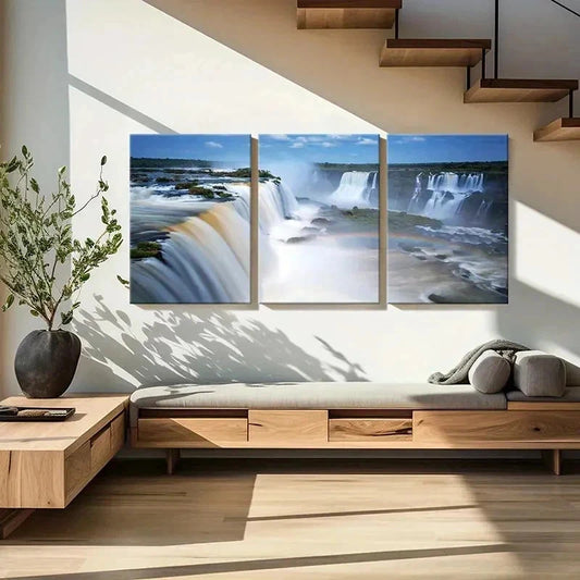 3pcs Iguazu Falls Argentina Natural Wall Art Set Canvas Framed 40x60cm - High Quality Print 100% Australian Made Wall Canvas Ready to Hang