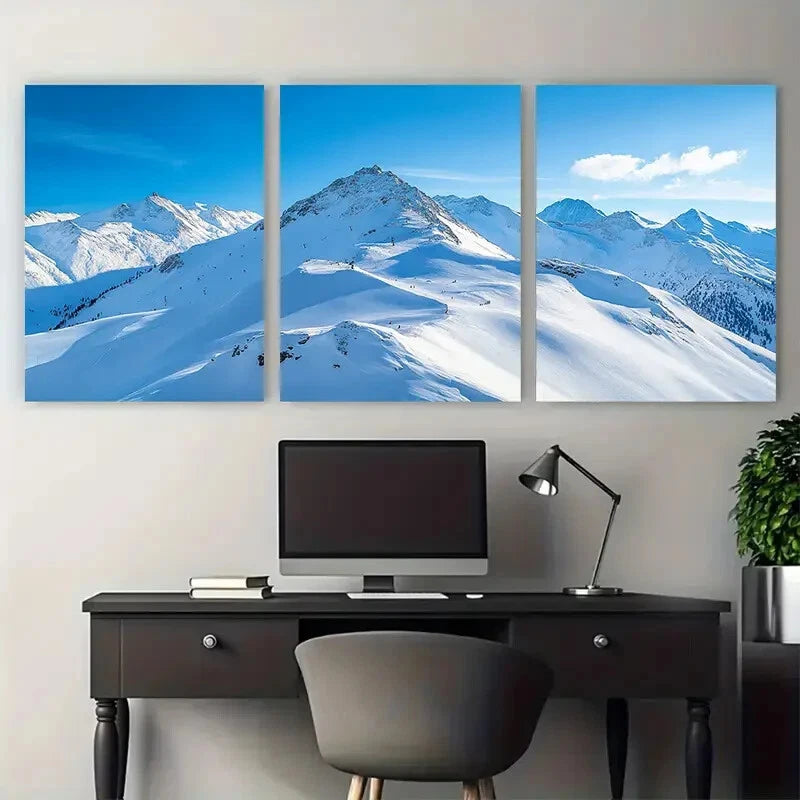 3pcs Solden Alps Gaislachkogl Peak Metal Print Ready to Hang Art