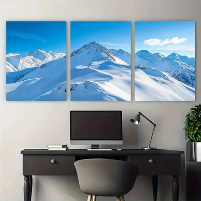 3pcs Solden Alps Gaislachkogl Peak Metal Print Ready to Hang Art