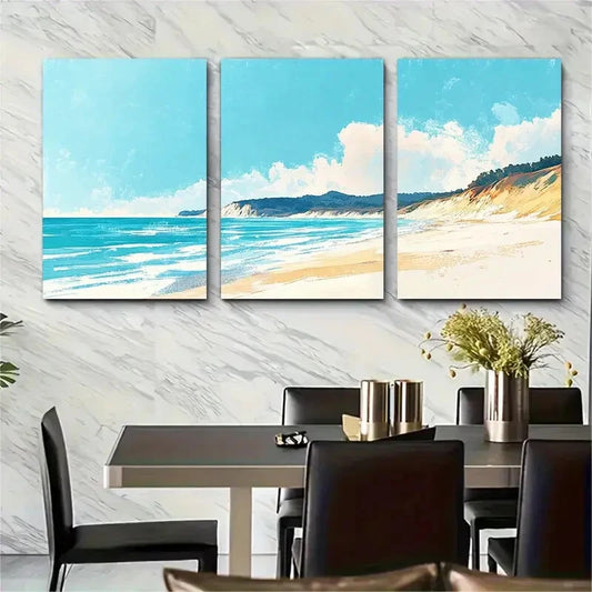 3pcs Sleeping Bear Dunes Unique Metal Print Ready to Hang Art