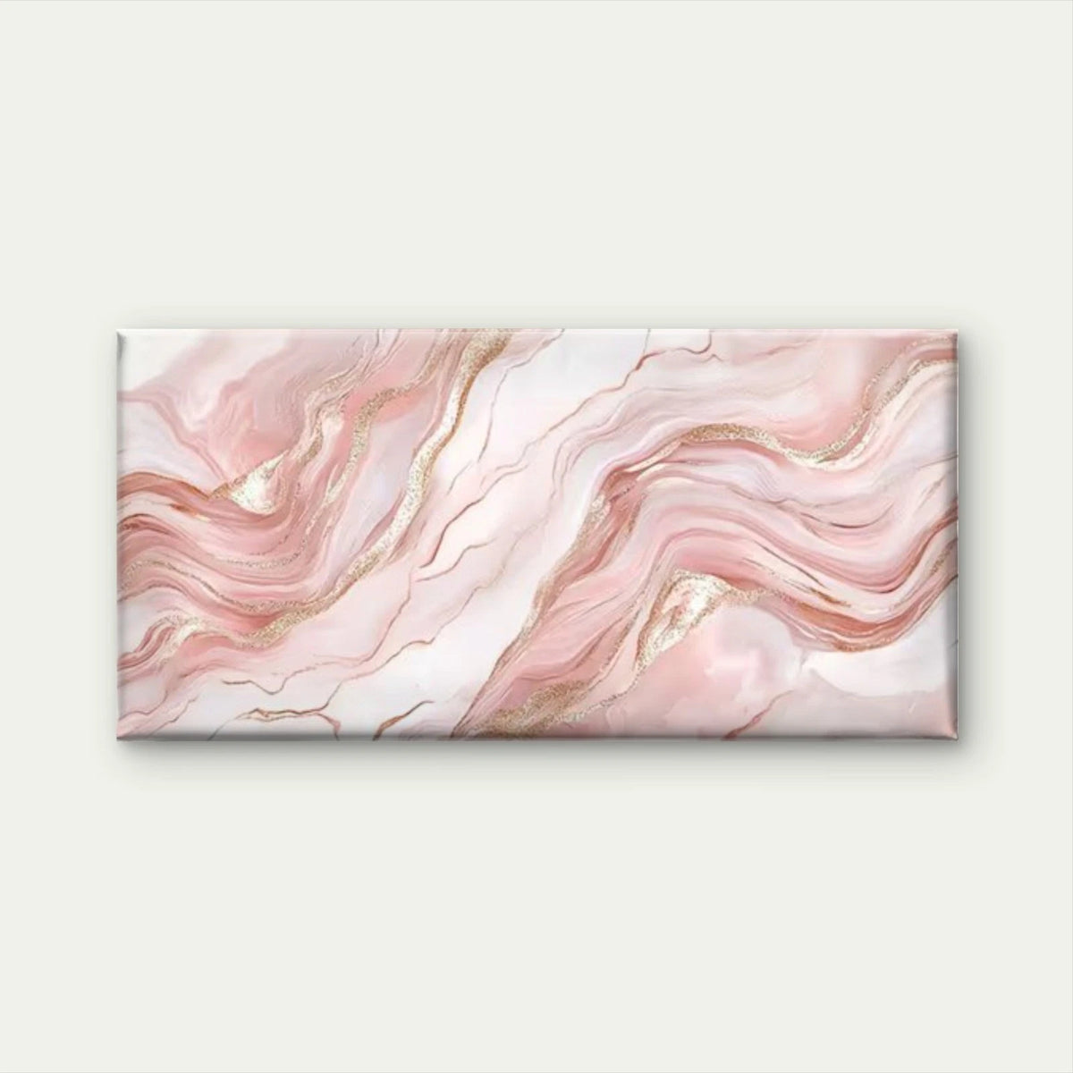 Agate Marble Design in Elegant Pink & Gray Wall Art Canvas Office Home Room Framed 120x60cm