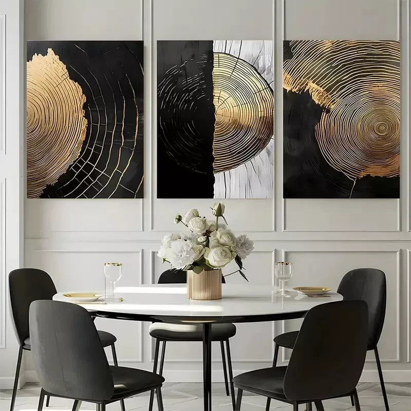 3pcs Tree Ring Abstract Canvas Framed 40x60cm - High Quality Print 100% Australian Made Wall Canvas Ready to Hang
