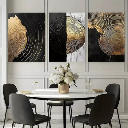 3pcs Tree Ring Abstract Canvas Framed 40x60cm - High Quality Print 100% Australian Made Wall Canvas Ready to Hang