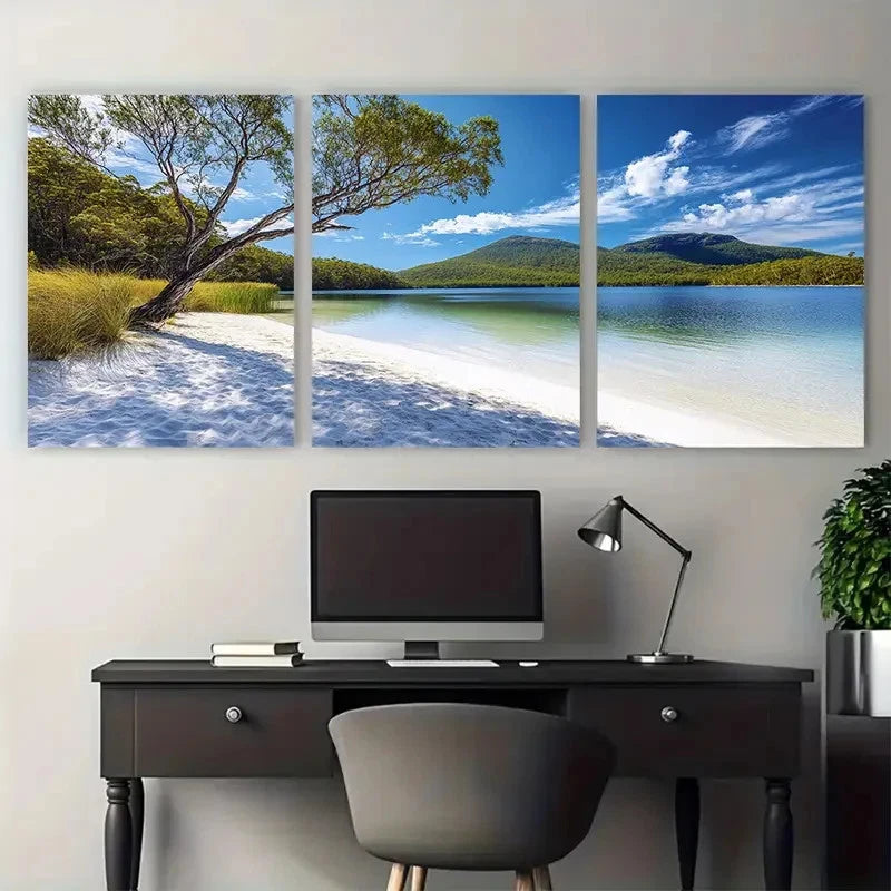 3pcs Boorangoora Fraser Island Illustration Metal Print Ready to Hang Art