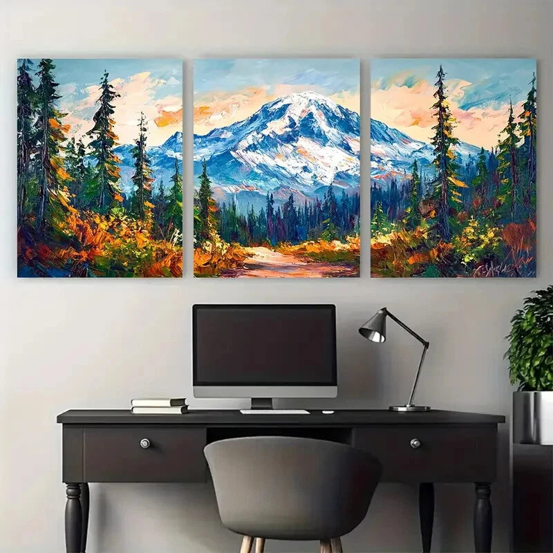 3pcs Mount Rainier National Park Washington Metal Print Ready to Hang Art