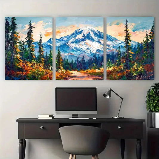 3pcs Mount Rainier National Park Washington Metal Print Ready to Hang Art