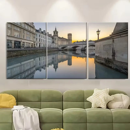 3pcs Somerset UK Cityscape Metal Print Ready to Hang Art