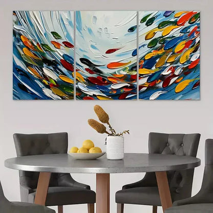 3pcs Colorful Abstract Watercolor Oil Painting Canvas Framed 60x90cm - High Quality Print 100% Australian Made Wall Canvas Ready to Hang