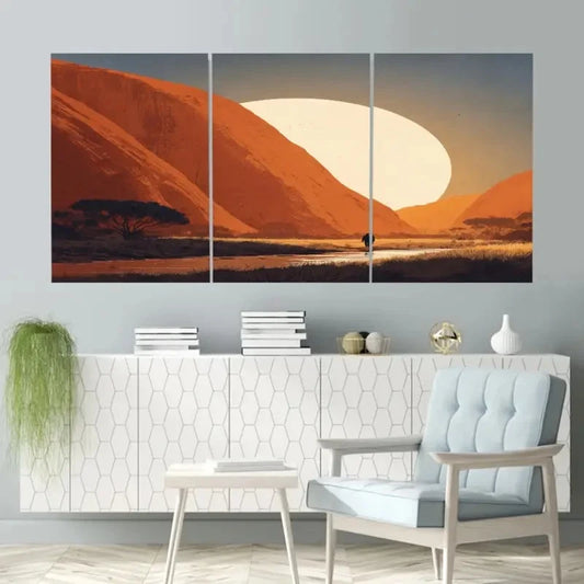 3pcs Uluru, Australia Photography Aesthetic Wall Art Set Canvas Framed 60x90cm - High Quality Print 100% Australian Made Wall Canvas Ready to Hang