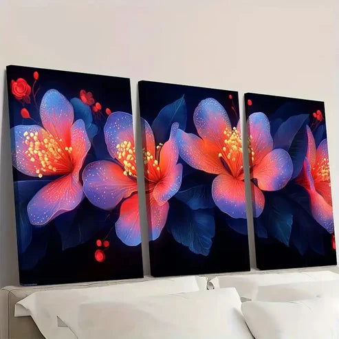 3pcs Australian Native Floral Digital DP Wall Art Set Canvas Unframed - High Quality Print 100% Australian Made Wall Canvas