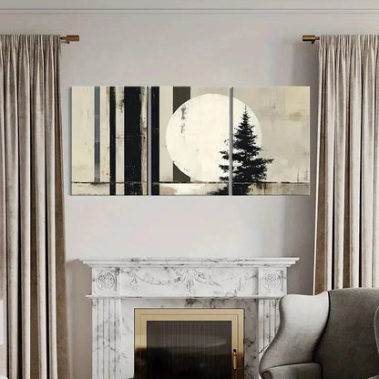 3pcs Abstract Tree Silhouette Minimalist Design Metal Print Ready to Hang Art
