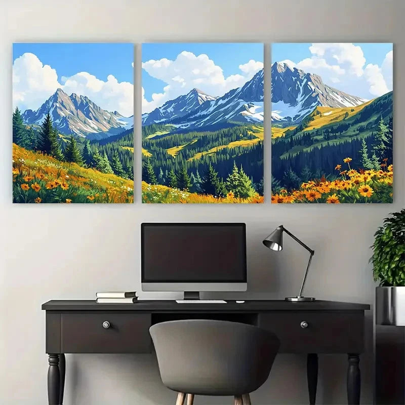 3pcs Showcasing Colorado Travel Mountain View Wall Art Set Canvas Framed 60x90cm - High Quality Print 100% Australian Made Wall Canvas Ready to Hang