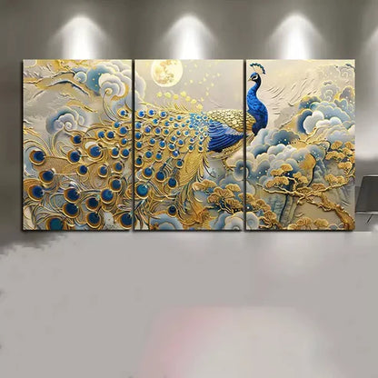 3pcs Peacock Oil Painting Canvas Framed 60X90cm - High Quality Print 100% Australian Made Wall Canvas Ready to Hang