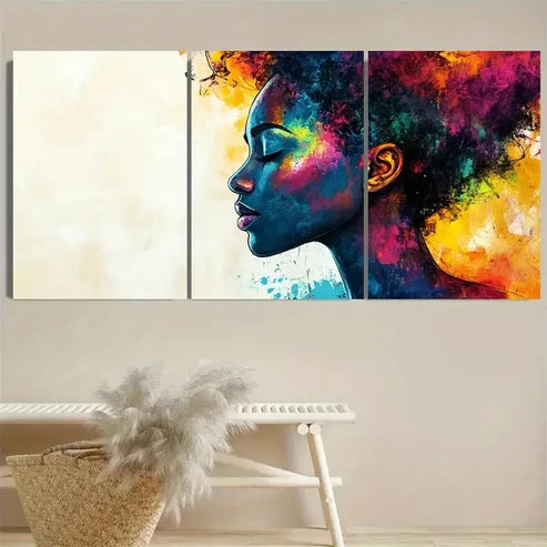 3pcs Features Colorful Graffiti Art of Women Wall Art Set Canvas Unframed - High Quality Print 100% Australian Made Wall Canvas