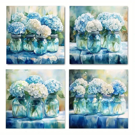 4pcsArt hydrangeaWall Art Canvas Framed