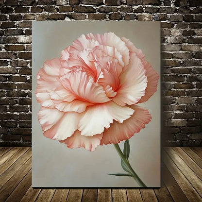 Vibrant Carnation Flower Painting 40x60cm Metal Print Ready to Hang