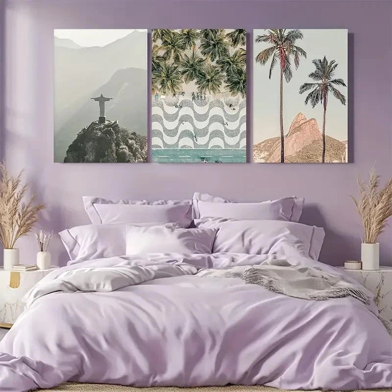 3pcs Rio de Janeiro Brazil Beach Photography Metal Print Ready to Hang Art