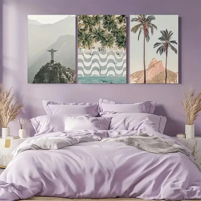 3pcs Rio de Janeiro Brazil Beach Photography Metal Print Ready to Hang Art