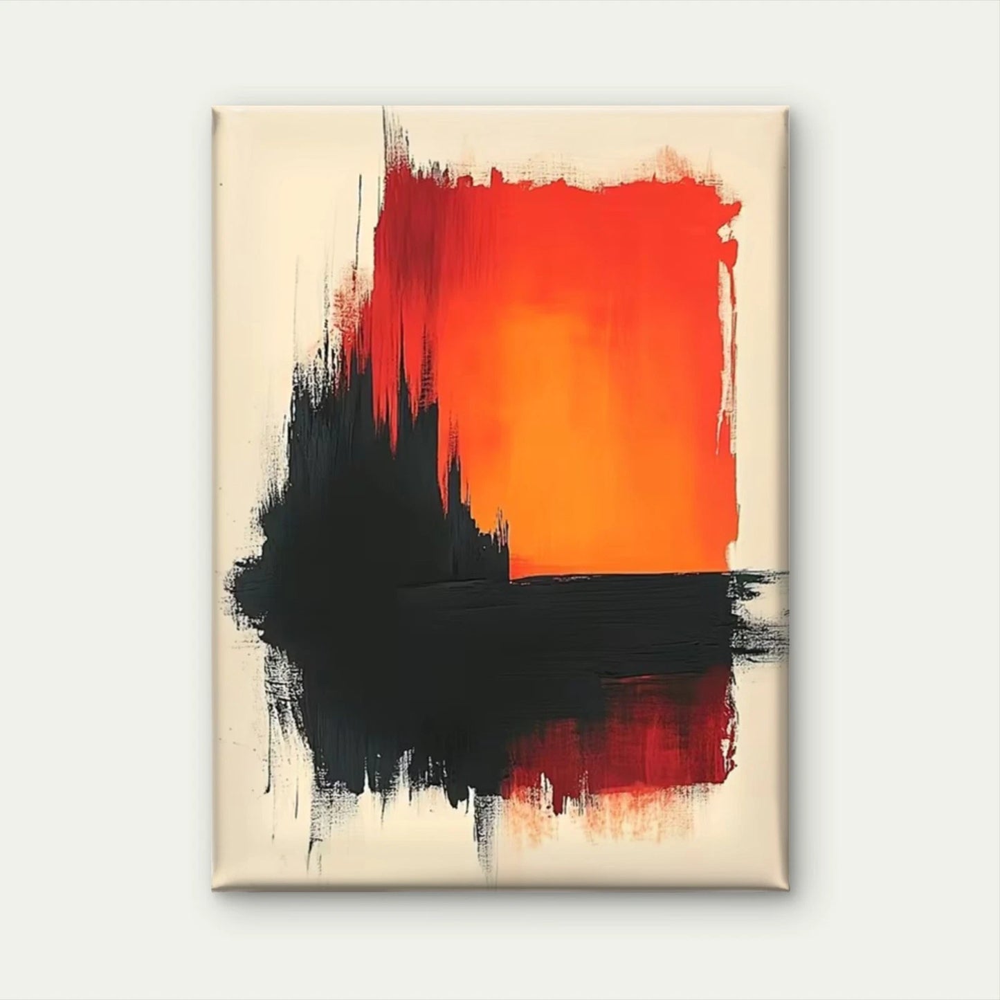 Orange & Red Modern Minimalist Painting  60x90cm Metal Print Ready to Hang