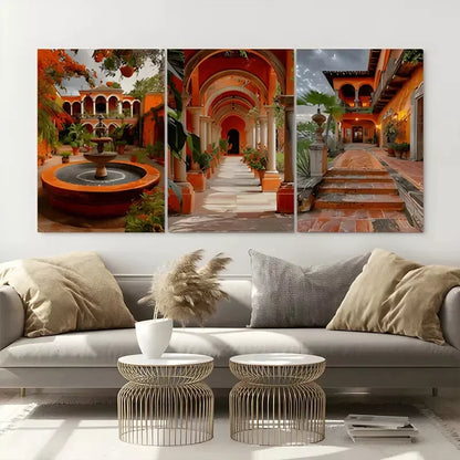 3pcs Painting of Three Mexican Wall Art Canvas Framed 40x60cm - High Quality Print 100% Australian Made Wall Canvas Ready to Hang