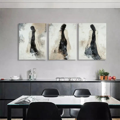 3pcs Elegant Abstract Woman Brushstrokes Perfect Wall Art Set Canvas Framed 40x60cm - High Quality Print 100% Australian Made Wall Canvas Ready to Hang