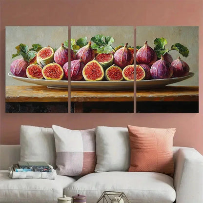 3pcs Kitchen Still Life of a Figs Food Fruit Metal Print Ready to Hang Art