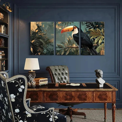3pcs Toucan Tropical Jungle Animal Art Metal Print Ready to Hang Art