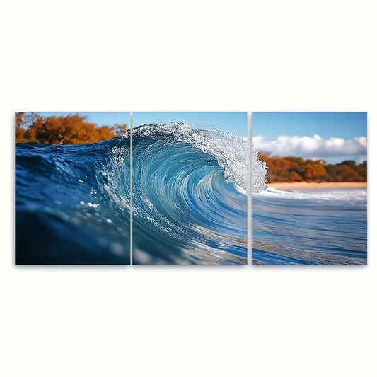 3pcs Stunning Australian Seascape Metal Print Ready to Hang Art