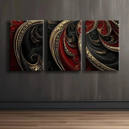 3pcs Abstract Fluid Art Composition Wall Art Set Canvas Framed 50x70cm - High Quality Print 100% Australian Made Wall Canvas Ready to Hang