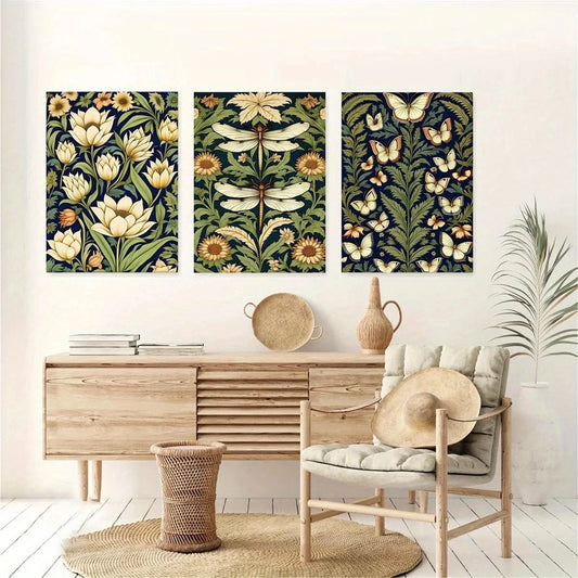 3pcs Arabesque Calligraphy & Cartoon Metal Print Ready to Hang Art