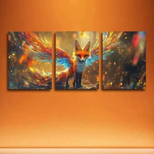 3pcs Charming Fox Wall Art Canvas Unframed - High Quality Print 100% Australian Made Wall Canvas