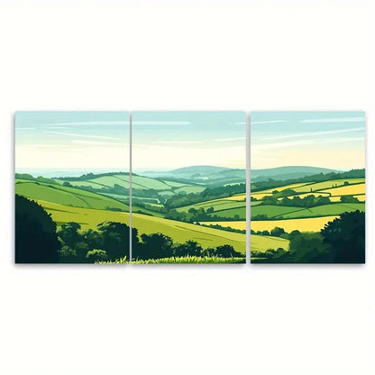 3pcs Somerset Devon National Park Landscape Metal Print Ready to Hang Art