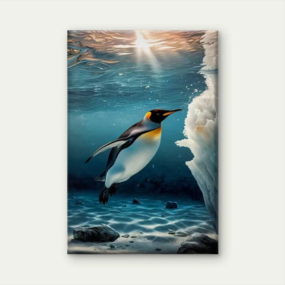 Penguin Dive Antarctic Wildlife 60x90cm Metal Print Ready to Hang