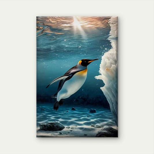 Penguin Dive Antarctic Wildlife 60x90cm Metal Print Ready to Hang