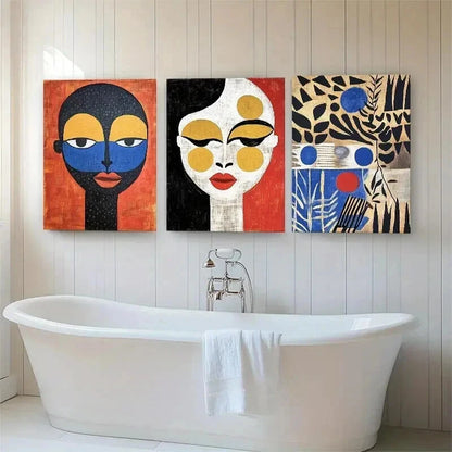 3pcs Modern Geometric Tribal Abstract Perfect Wall Art Set Canvas Framed 40x60cm - High Quality Print 100% Australian Made Wall Canvas Ready to Hang