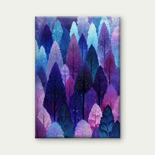 Jewelled Toned Watercolour Tree Metal Print Ready to Hang