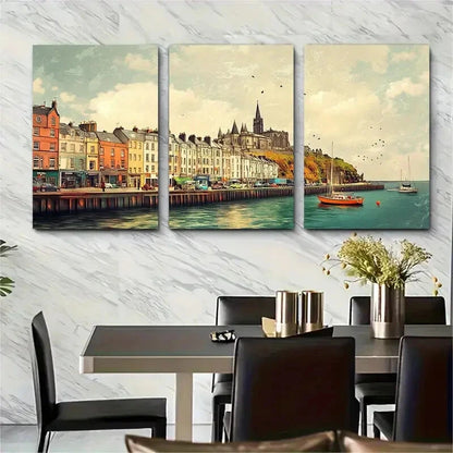 3pcs Cobh Ireland Vintage Style Metal Print Ready to Hang Art
