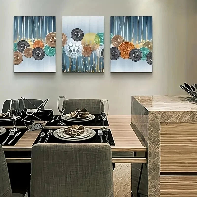 3pcs Paintings Minimalist Abstract  Metal Print Ready to Hang Art