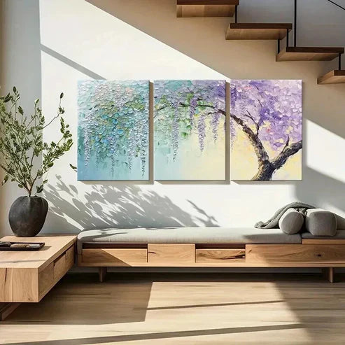 3pcs Artistic Abstract Landscape Art Vintage Wall Art Canvas Unframed - High Quality Print 100% Australian Made Wall Canvas