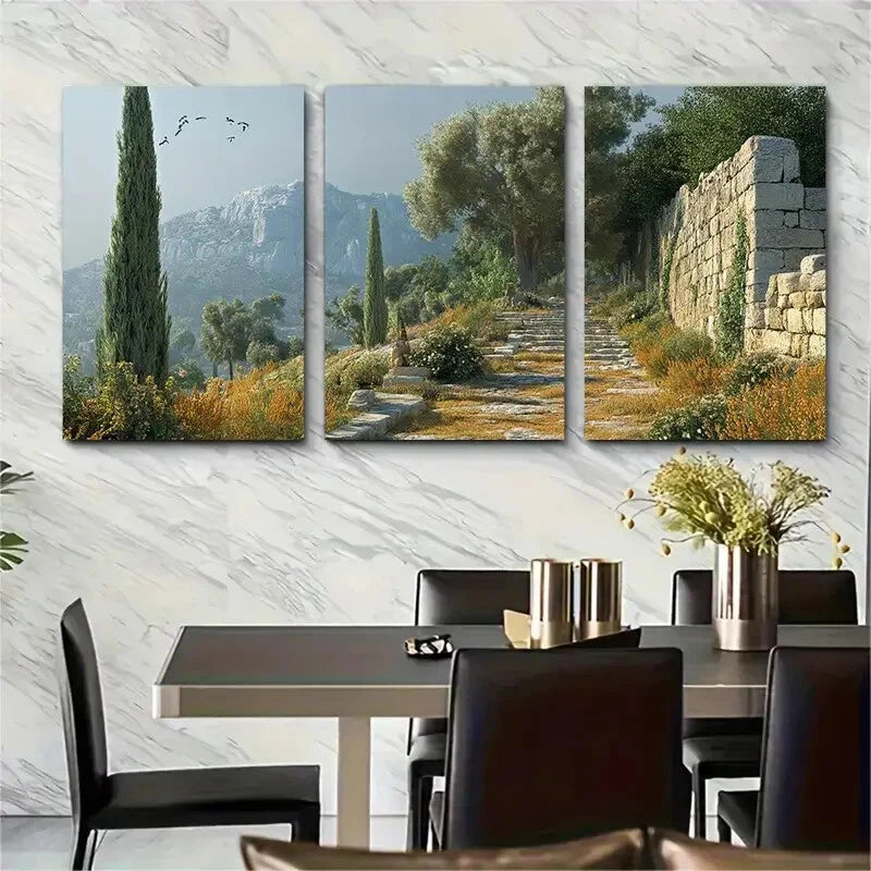 3pcs Olympia Greece Greek Landscape Metal Print Ready to Hang Art