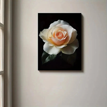 Beautiful Carnation Colorful white Rose Painting 40x60cm Metal Print Ready to Hang