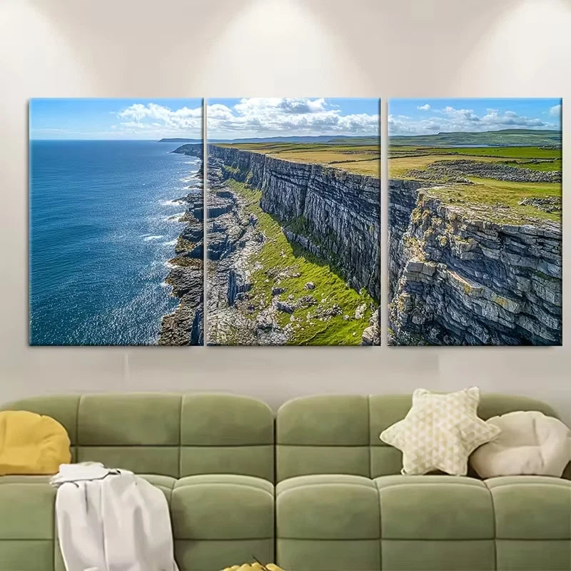 3pcs Aran Islands Travel Inishmaan Cliffs Metal Print Ready to Hang Art